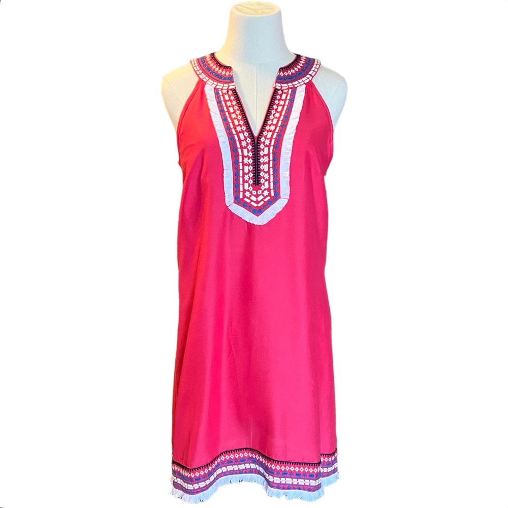 Mud Pie James Collared Pink Watermelon Dress Size Medium